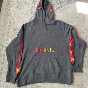 Nike Gray Hoodie with Drawstring Mens XL